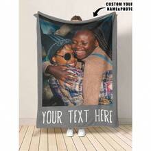 Customized Blankets & Flannel Personalized Photo And Text/Name Blankets,   Personalized Soft And Comfortable Blankets, Customized Special Photo And Text/Name As Birthday Gifts, Family, Wedding, Souvenir Customized Blankets, Blankets Suitable For All Seasons, Washable, Machine Washable, Lightweight, Breathable, Comfortable, Warm, Comfortable Customization, Unique, 280gsm For Him, Her Personalized Ideal Gifts For Her, Him, Family, Boyfriend, Girlfriend, Father, Family, Mother, Lover,  Daughter,   Son,  Grandfather,    Grandmother, Friend, Classmate, Pet.  Perfect Nap, Camping, Travel, Home, Daily Life, Office Decoration, Birthday, Anniversary, Valentine's Day, Thanksgiving, Christmas, Halloween, Mother's Day, Father's Day, Wedding, Easter,New Year Gifts,Sofa,Bed,Car,Bedroom,Living Room,Office,  Outdoor Camping, Beach,Wall Decoration - 多色5 - 查看 1