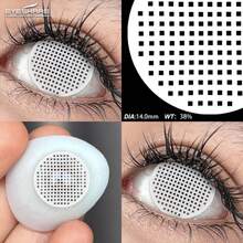 Eyeshare 1 Cặp Kính áp tròng màu trắng Trang điểm Cosplay Kính áp tròng màu đen Kính áp tròng Cosplay Trang phục Halloween Cosplay - LƯỚI TRẮNG - Xem 4