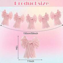 1pc Bow Garland Stylish Sweet Voile Big Bow Banner Party Decorations For Living Room, Bedroom Wedding Decorations And Birthday Party Gatherings Daily Life Wedding Theme Party Home Decor Butterfly Flag