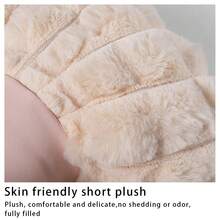 1pc Car Headrest Winter Plush Car Comfortable Warm Neck Pillow Pillow Pillow Solid Color Simple Headrest Waist Pillow Automotive Supplies Car Pillow - White - View 5