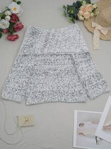 Fashion Women's Woolen One Shoulder Pullover, Mixed With White Dot Design, Slim Fit And Bullet Hit Fabric, Perfectly Showcasing Elegant Temperament