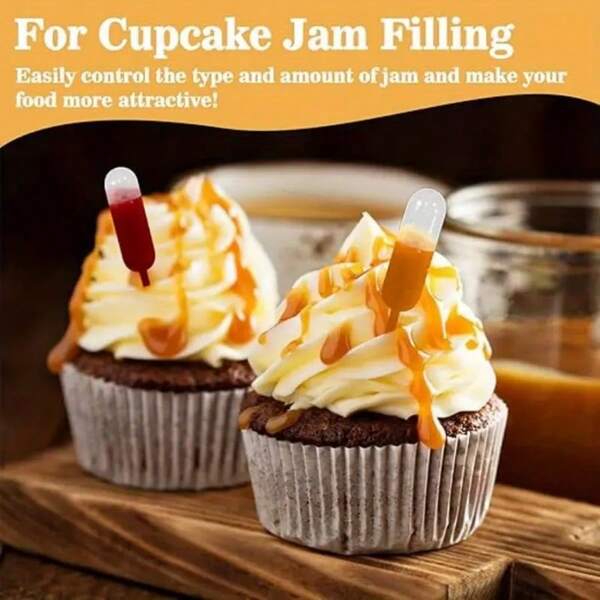 50pcs Dropper Straw, Cake Dropper, Dessert Dropper Plastic Squeeze Transfer Dropper Dropper