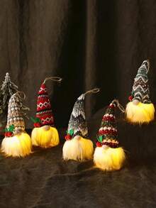 1pc Christmas Light Pendant Glowing Dwarf Doll Holiday Table Centerpieces Xmas Gnome Decoration Adorable Doll Pendant Elder Small Hanger Acrylic Household