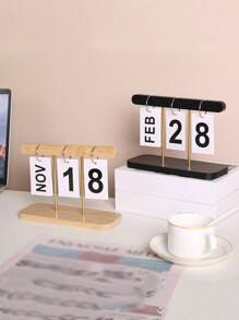 1pc Nordic Style Luxury Flip Page Calendar Desktop Organizer, Home Decor For Living Room, Entryway, Office, Bookshelf Back To School