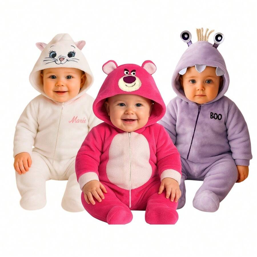 Disney Pack 3 Mamelucos para Bebe Marie, Otso, Boo - Multicolor - Ver 1