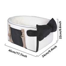 Dog Car Seat For Small Dogs, Portable Center Console Dog Car Seat, Pet Booster Seats With Safety Belt  And Soft Cushion, Pet CarSeat For Dogs And Cats Under 15 Lbs, White