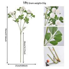 Fake Flowers With Stems Realistic Natural Artificial Chrysanthemums Flowers For Vase Home Porch Garden Yard And More - White - View 8