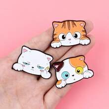 5 chiếc ghim cài áo hình mèo tráng men huy hiệu trên ba lô trâm cài quần áo quà tặng trang sức phụ kiện thời trang - ZH1018 - Xem 5