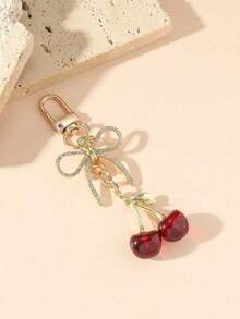 Kirsche Kette mit glänzendem Harz Anhänger - Legierung, dekorative Zubehörteile Kirsche Dekoration Taschenkette Anhänger Taschenverlängerungskette mit Kettenanhänger, geeignet für verschiedene Taschen, Schlüsselanhänger, Handtaschen, Umhängetaschen, Schultertaschen für Frauen, Autoschlüsseltasche, geeignet für Geldbörsen und Taschen, ideales Geschenk für die Familie