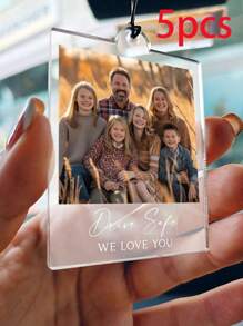 1 Piece Custom Photo Car Mirror Label, Photo Decoration, Photo Driving Safety, Rearview Mirror Decoration, Custom Photo Car Accessories For Rearview Mirror Hanger, Personalized Car Hanging Decoration With Custom Pictures And Text, Custom Acrylic Picture Car Hanging Decoration, Personalize Your Favorite Memories, Christmas Gift