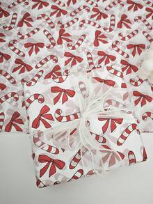 20pcs Christmas Style Candy Pattern Thin Paper, Size 19.69 Inches * 13.78 Inches, Handmade Packaging Paper, Shatterproof Item Protection, Gift Box Filling, Party Decoration - Halloween Design, Holiday Packaging, Durable Packaging, Christmas Decoration, Holiday Decoration