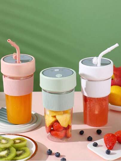 Portable Electric Fruit Juicer Cup, Mini Multi-Function Juice Extractor With Straw, Wireless Convenient Juice Maker