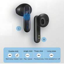 JBL Tai nghe không dây thực sự Wave 300TWS, Âm trầm sâu, Pin 26 giờ, Thoải mái khi đeo, Thiết kế nhẹ, Cuộc gọi âm thanh nổi, Trợ lý giọng nói, Kết nối hai thiết bị, Điều khiển cảm ứng, Chống nước IPX2 - màu đen - Xem 9