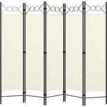 Room Divider Screens Folding Privacy Screens Home Office 5Panel Room Divider Cream White 78.7"X70.9"