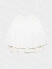 Women's Fashionable And Versatile Commuting Cape Design Round Neck Knitted Sweater Tops