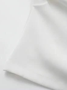 白色夏季纯色抹胸上衣 - 白色 - 查看 4