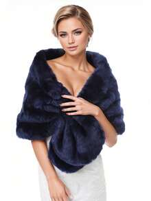 Áo choàng cô dâu, cô dâu dày mềm mại, phụ kiện ấm áp hàng ngày cho váy dạ hội, khăn choàng lông ấm áp, quần áo mùa thu cho phụ nữ - Rượu sâm banh - Xem 5