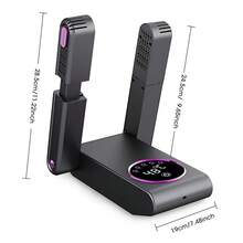 Hailicare Essiccatore per scarpe con 4 elementi riscaldanti PTC, temperatura costante a 48°C, 4 timer, sterilizzazione UV, pieghevole e telescopico