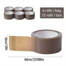 1/2/6 rollos de cinta de embalaje transparente, 48mm x 66m, cinta adhesiva resistente para sellar cajas, adecuada para decoración navideña, eventos deportivos y envoltura de regalos