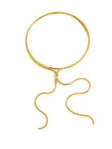 1pc Stainless Steel Minimalist Extendable Necklace, Long Snake Chain Necklace For Women, Elegant Sweater Chain For Autumn/Winter - Gold - View 5