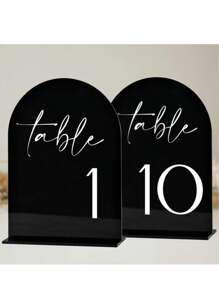 1 Set Acrylic Arch Shaped Number Place Cards, Party Decor Seating Cards, Wedding Table Numbers, Modern Wedding Ceremony & Reception Signage