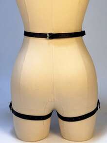 1pc Women Casual Style Leather Thigh Garter Belt Adjustable Harness Belt Sexy Waistband Party Accessories For Halloween Daily Wear