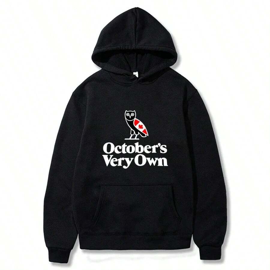 OVO Canada Heritage Hoodies Men Fashion October's Very Own Printed Sweatshirts Women Casual Harajuku Streetwear Hoody Pullovers - 黑色 - 查看 1