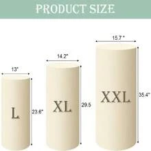 Conjunto de 3 capas para pedestal de cilindro em 9 cores, capas para pedestal de cilindro em elastano para decoração de festas, casamentos ou aniversários - Contém apenas capas para cilindro (90*40 cm/75*36 cm/60*33 cm) - Multicolorido - Ver 17
