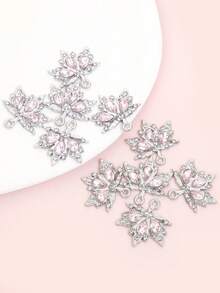 10pcs Colored Rhinestones Inlay Autumn Maple Leaf Charms Delicate Charming Clavicle Chain Necklace Earrings Keychain Hair Accessories DIY Sparkling Leaves Pendants - Perfect For Fall-Themed Party & Banquet, Great Decorations And Gift For Easter & Thanksgiving