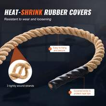 1" X 100ft Gym Climbing Rope, Strength Training Rope For Home Exercises - 黃色 - 查看 3