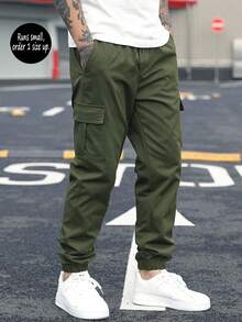 Spring/Autumn New Multi-Pocket Loose Casual Cargo Pants For Men, Runs Small, Order 1 Size Up, For Fall