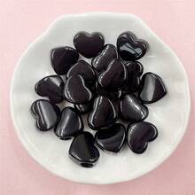 50pcs 11.7*13.5mm Acrylic Heart Loose Beads DIY  Bracelet Materials Jewelry Making Accessories - 黑色 - 查看 2