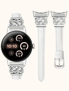 Banda celta compatible con Pixel Watch 3 (41mm/45mm) y Pixel Watch 2 y Pixel Watch 1 - Correa delgada y elegante para mujer - Hebilla de metal con tachuelas - Cómoda, transpirable, elegante y con estilo - Para uso profesional, citas, bodas y uso diario