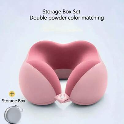 Ergonomic U-Shaped Travel Pillow Set With Storage Bag - Slow Rebound Neck Support For Planes, Offices, And Cars - Machine Washable, White, Office Pillow | U-Shaped Neck Pillow | Soft And Comfortable Fabric, Travel Pillow, Mother's Day Gift