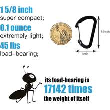 EJVJ ABCOOL 10PCS Keychain Clips Carabiner - 1 5/8inch Small Aluminum Durable Quick Release Auto Locking D-Shape Spring Loaded Wire Gate Clip Home, Rv, Camping, Fishing, Hiking, Traveling - 1 - View 2