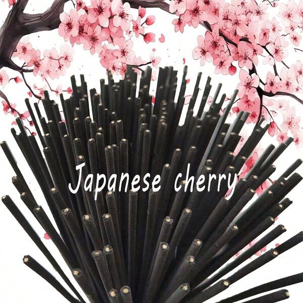 8.66-Inch Japanese Black Cherry Blossom Incense Sticks, Unique Japanese Cherry Blossom Fragrance, Long Burning Time For Home & Hotel Air Freshening, Great Gift For Halloween & Christmas