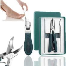 Nowość Profesjonalne obcinaczki do paznokci z fazowanymi końcami w kształcie orlego dzioba, 3 zestawy obcinaczy do paznokci z fazowanymi końcami i cążkami do skórek oraz pilnikiem, długi uchwyt, szerokie szczęki, antypoślizgowe, skośne obcinacze do paznokci, do grubych paznokci, dla seniorów i pielęgnacji wrastających paznokci, do użytku w domu/salonie, ergonomiczne i nierdzewne, narzędzia do paznokci, manicure i pedicure, dla mężczyzn i kobiet, prezenty dla rodziny, przyjaciół, kochanków, na powrót do szkoły, Halloween, Boże Narodzenie