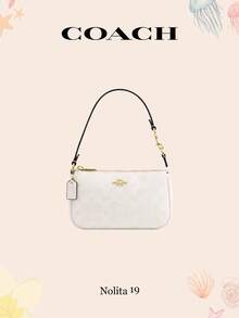 Nolita 19 In Blocked Signature Canvas Women Clutch Bag Ladies Cute Purses And Bags Women Bag Shoulder Bag - White Chalk - 查看 1
