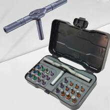 24 合 1 精密棘轮螺丝刀套装 - 磁性金属手动工具套件，带多位储物盒，无需电力 - 彩色 - 查看 3