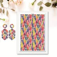 DONQE Flowers And Plants Pattern Print Water Transfer Paper, Making Soft Ceramic Earrings, Double-Sided Water Clay Transfer Stickers DIY Handmade Mold