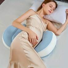 1pc Ergonomic Pregnancy Side Sleeper Pillow - Provides Full Body Support For Back, Abdomen, Hips And Waist - Adjustable Maternity Pillow, Comfortable Fit
