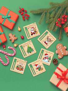 6pcs/Set Christmas Gift Wallet, Perfect For Christmas Party Celebration, Party Favors And Decorations, Cash Blessing Ornaments, Home Decor Hanging Accessories, Christmas Tree Ornaments, Holiday Gifts For Her (Pattern And Color Random)