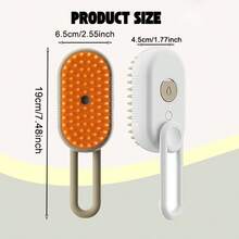 1pc Rechargeable Cat/Dog Steam Brush, Anti-Static Cat Grooming Spray Brush, Massage, Clean, Dematting - Multicolor - View 3