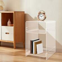 Klar Acryl Endtisch 3-Ebene Nachttisch für Wohnzimmer Schlafzimmer Heimdekor (Klar) - Transparent - Übersicht 6