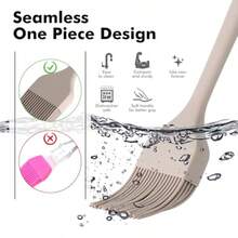 Basting Brushes Silicone Heat Resistant Pastry Brushes Spread Oil Butter Sauce Marinades For BBQ Grill Barbecue Baking Kitchen Cooking  Dishwasher  Khaki Set Of 2