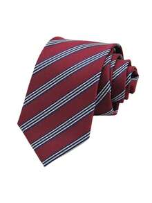 1pc Handmade Unisex Multi-Color Striped Necktie, Classic Style, Versatile, Essential For Back To School Season, Multi-Color Self-Tie Necktie. Suitable For Uniform, Can Be Given As Gift