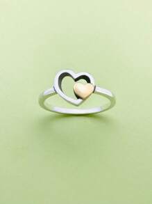 1pc Simple Unique 925 Sterling Silver Love Ring Women Fine Jewelry Gift