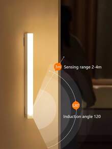 USB Rechargeable Smart Sensor Magnetic LED Light, Cabinet Wardrobe Light, Staircase Backlighting, Suitable For Kitchen, Living Room, Wine Cabinet, Wardrobe Sensor Lighting - White - View 6