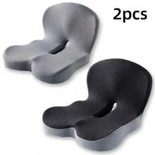 记忆泡沫 L 形一体式座椅垫，适用于汽车卡车司机，符合人体工程学的 L 形腰垫，缓解坐骨神经痛，办公椅臀部和背部支撑枕，长途驾驶增高座椅椅垫，椅枕，游戏椅 - 彩色 - 查看 8