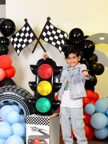 2 Stück Ampel Luftballons, rot & grün lichtförmig, geeignet für Themenparty Dekoration, Rennwagen Geburtstags Dekoration, Verkehrsthema, Stadtlandschaft Requisiten, Rennwagen Geburtstags Party Dekoration, Auto Party Zubehör